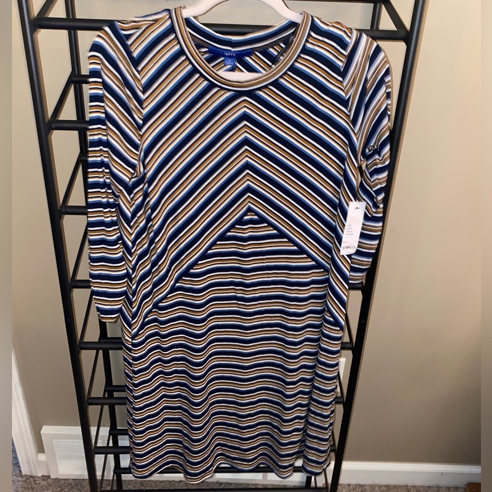 Ribbed Geometric Dress